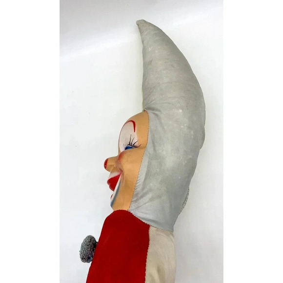 Vintage Hard Faced Clown Jester Large Plush Stuffed Animal 1950’s 1960’s - Picture 12 of 12